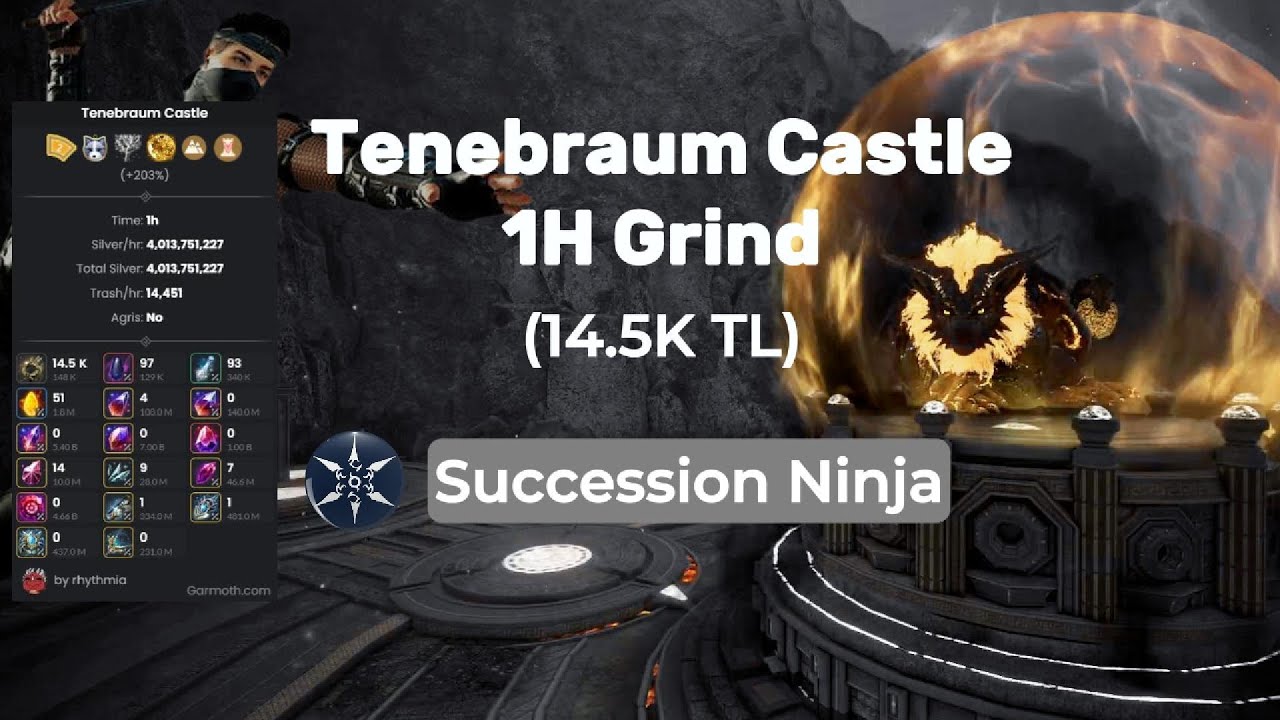 BDO | Tenebraum Castle | Succession Ninja | 14.5k TL | No Agris | Lvl 2 Loot Scroll | PVE