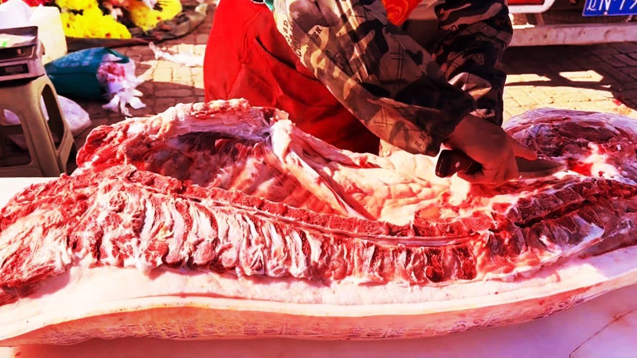 清明節快到了，老孟豬肉非常好賣，兩頭豬輕鬆賣淨了，今天掏著了 ！ 【立福128】