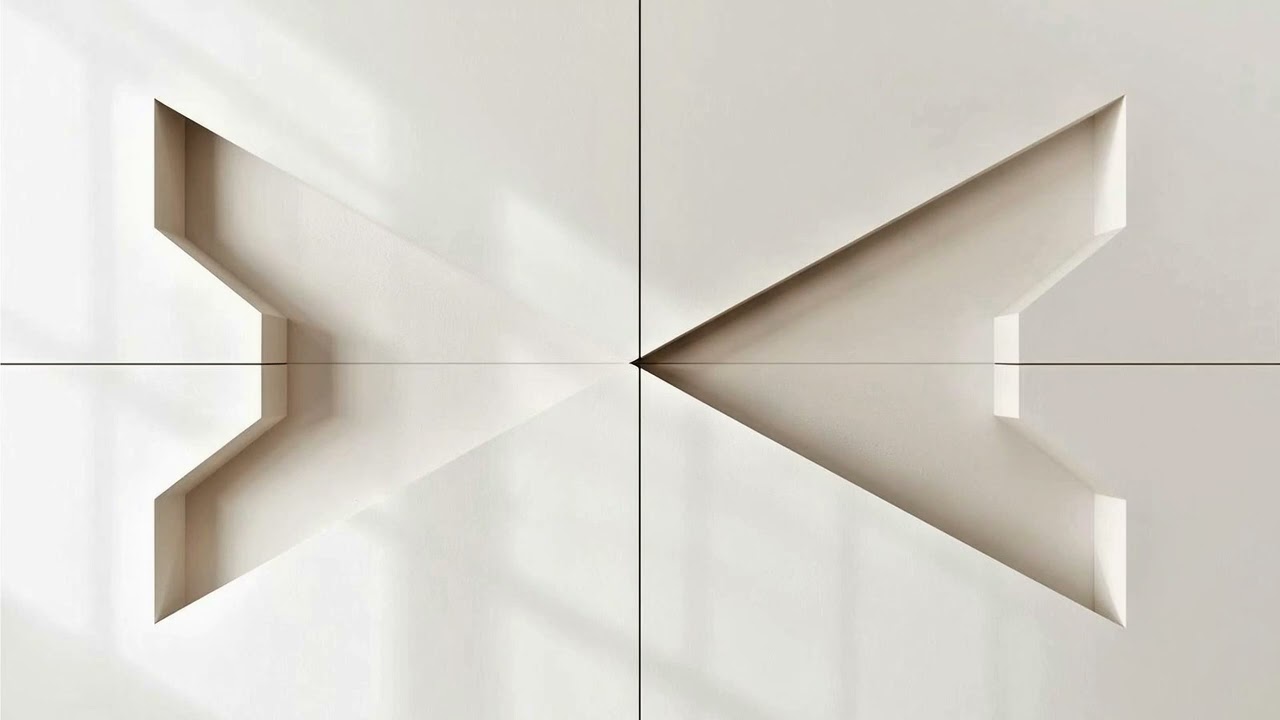 Geometric Raised Panels 🤍 | 3D Plaster Minimalist Art | 4K 2 Hour Rotating Gallery