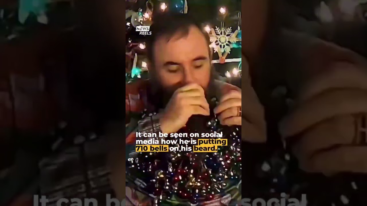 Man Made A World Record By Hanging 710 Christmas Bells In His Beard. #newsreels