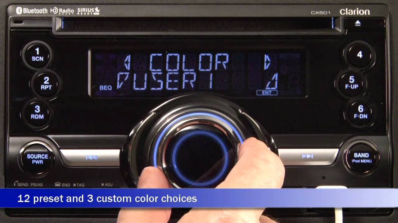 Clarion CX501 CD Receiver Display and Controls Demo | Crutchfield Video