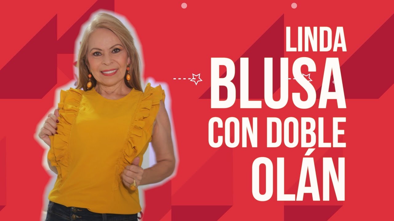 Cómo hacer BLUSA 👕 fácil con OLANES al lado - How to sew cute BLOUSE  with double OLAN #2021