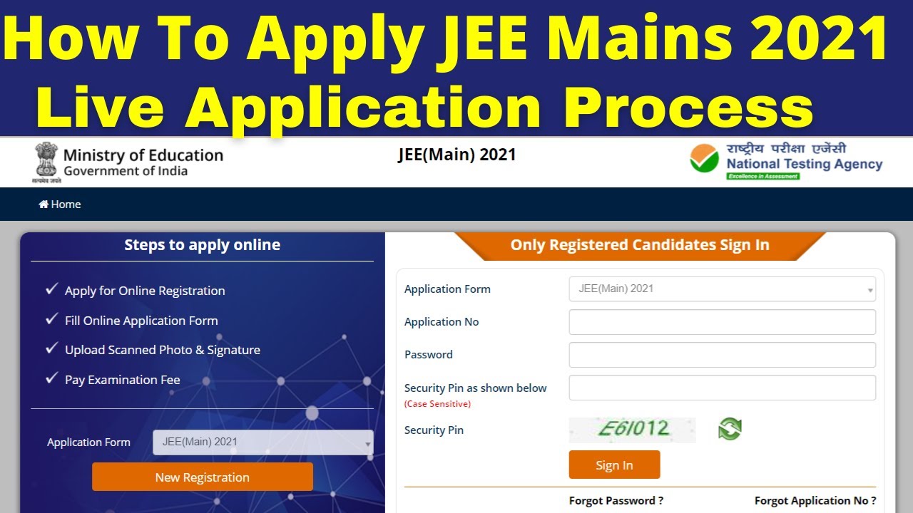 JEE Mains 2021: How  To Apply Online For JEE Advance 2021 LIVE Application Step by Step Procedure