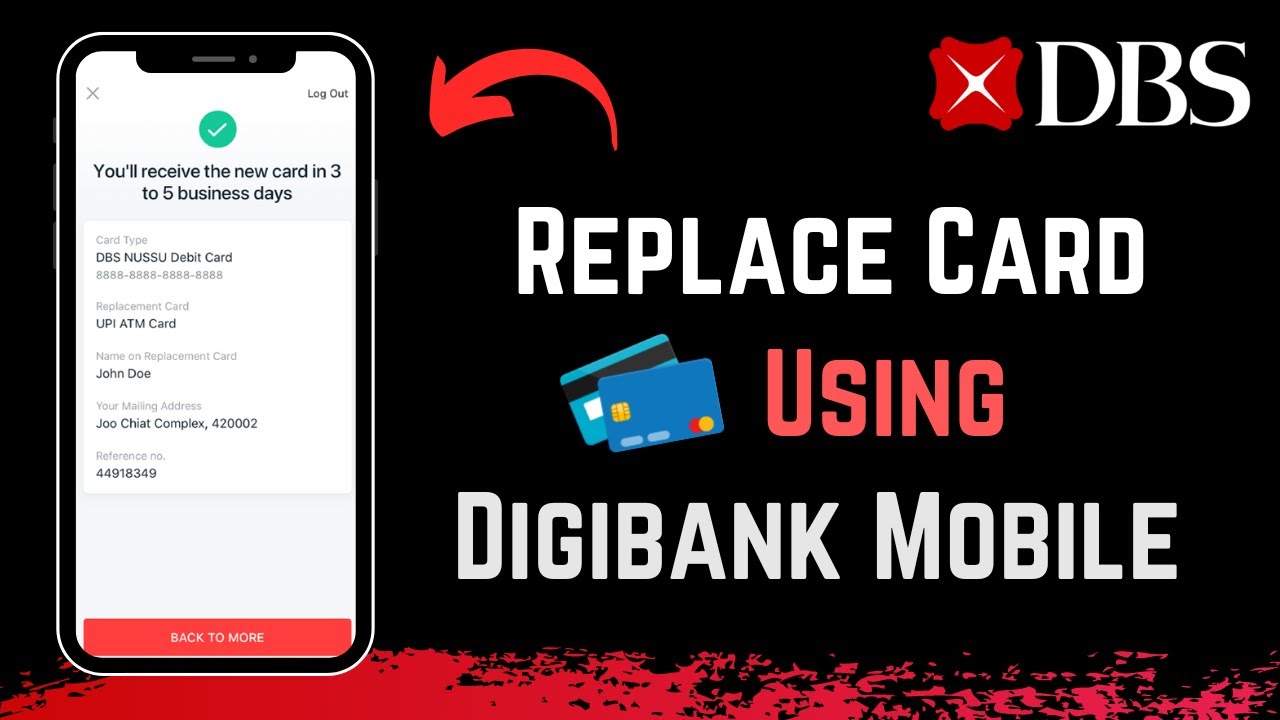 DBS Bank - Replace Credit/Debit/ATM Card - digibank Mobile