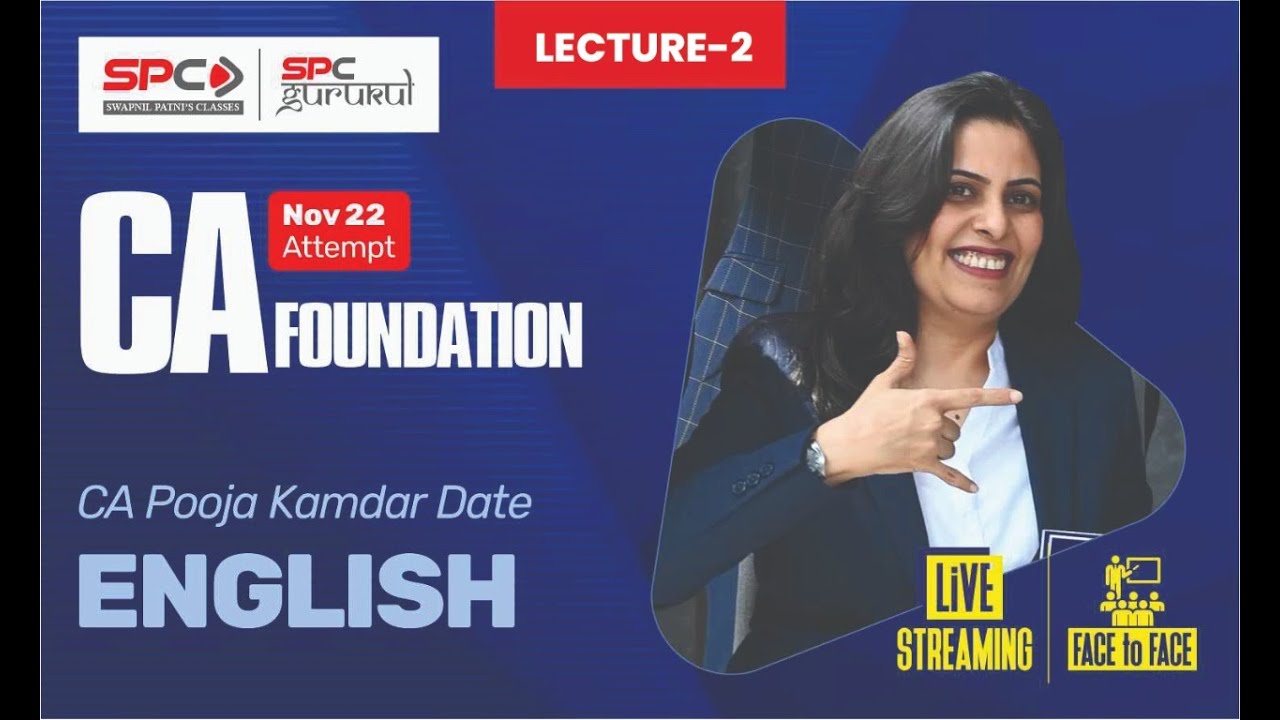 CA FOUNDATION ENGLISH BCR Lecture 2 BY CA Pooja Kamdar