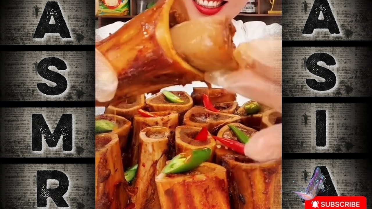 ASMRAsia | Spicy Beef Bone Marrow Mukbang | Digging This is So Satisfying 