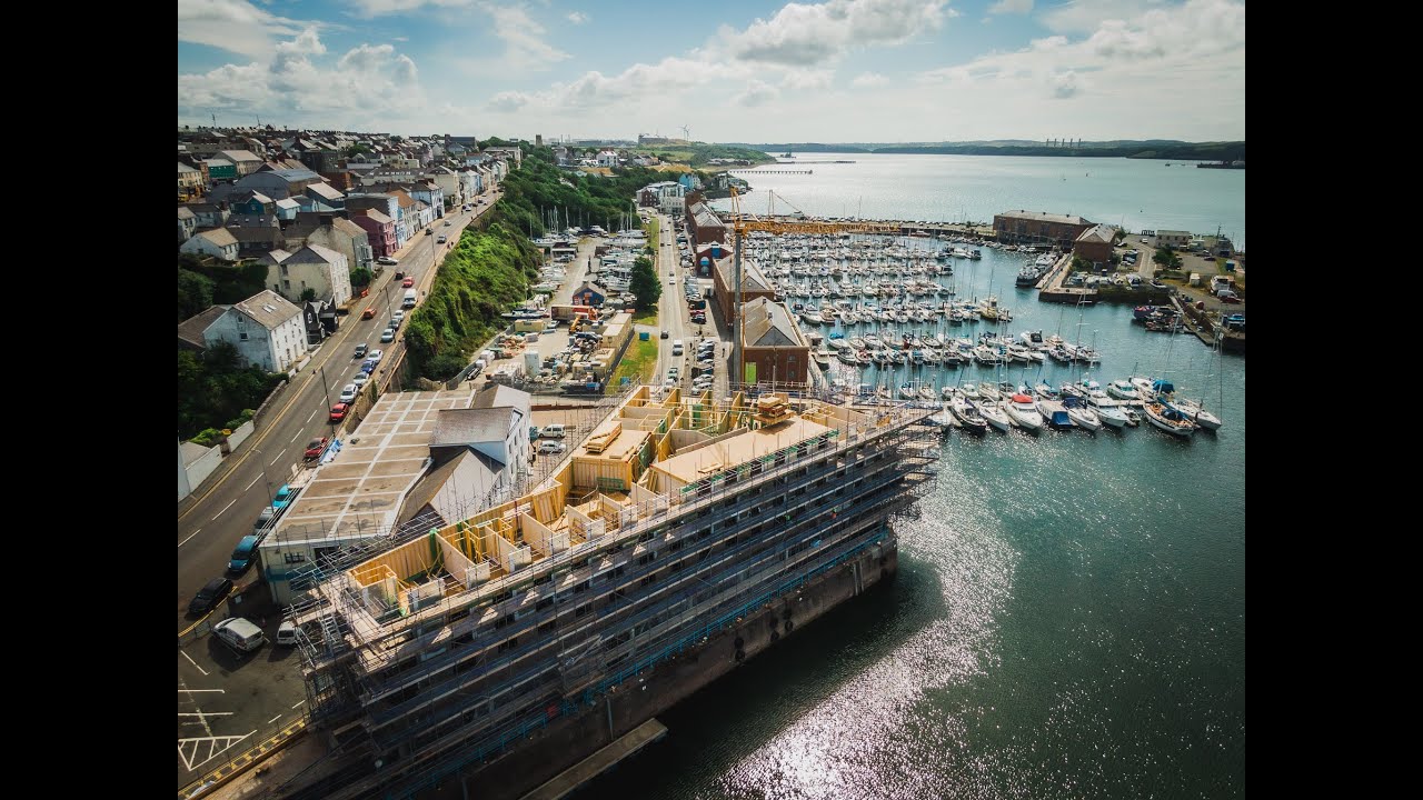 Time lapse footage of the hotel construction as it passed the half way point