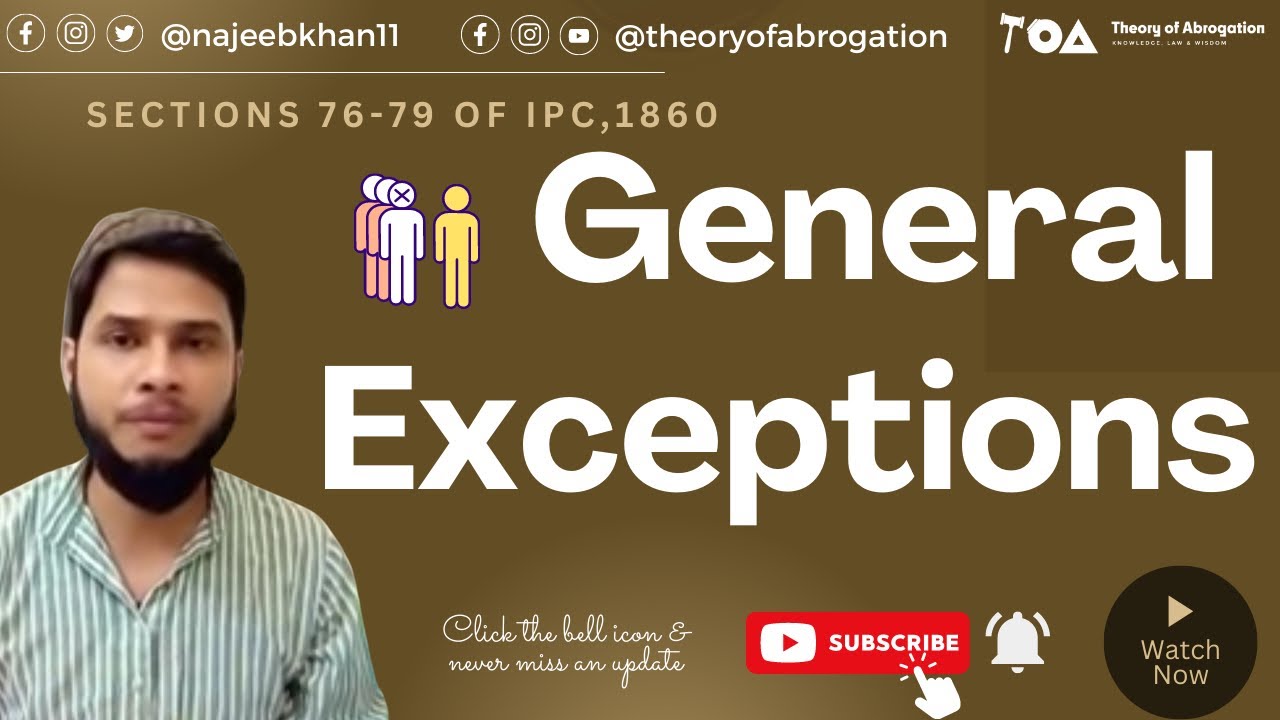 Sec. 76-79 Indian Penal Code: General Exceptions