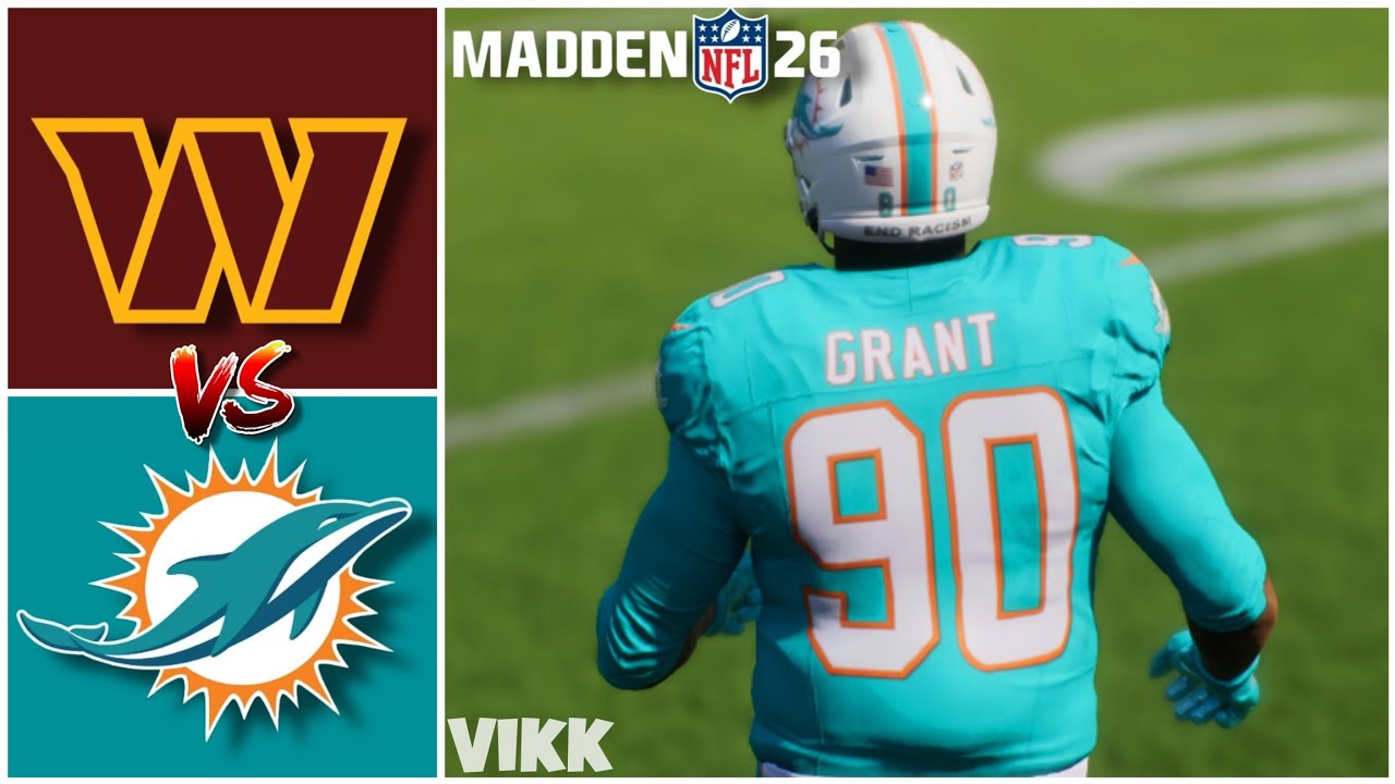 Commanders vs Dolphins Week 11 Simulation (Madden 26 Rosters)