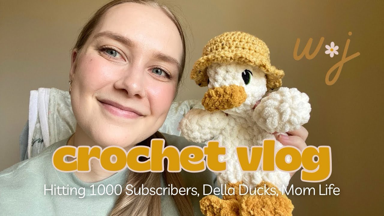 Crochet with Me! Hitting 1000 Subscribers, Making Della Ducks, Embroidered Eyes