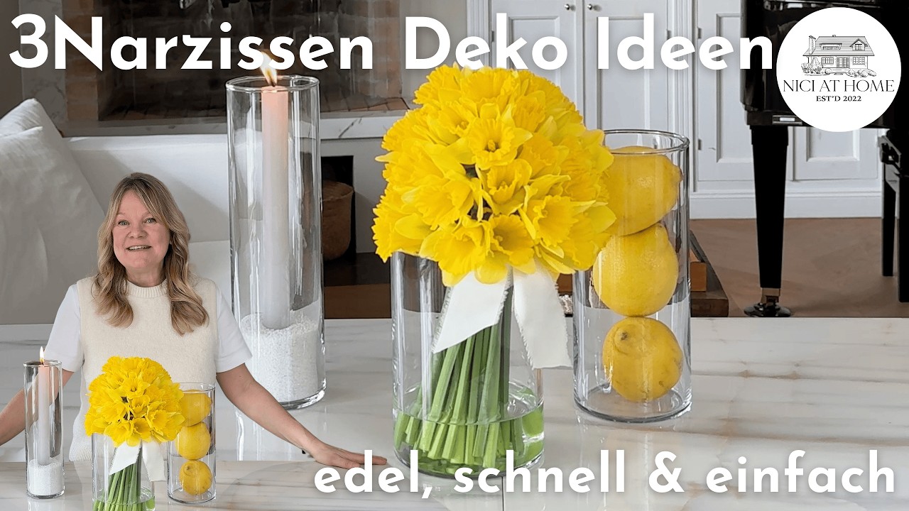 Genial einfache Deko Ideen mit gelben Narzissen - Edel, schnell & günstig