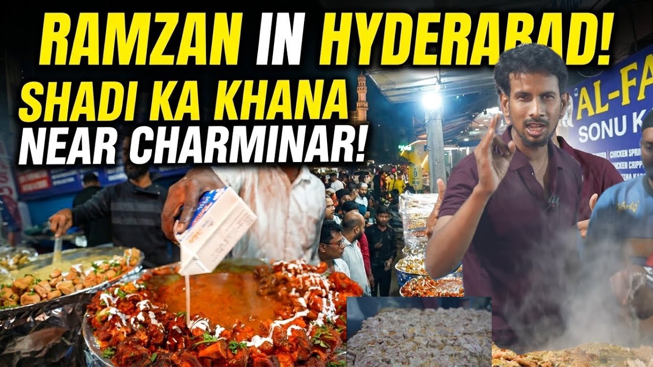 “Ramzan Nights in Hyderabad 🤯 Shadi Ka Khana Near Charminar! Crazy Street Food Scene” Hot eat