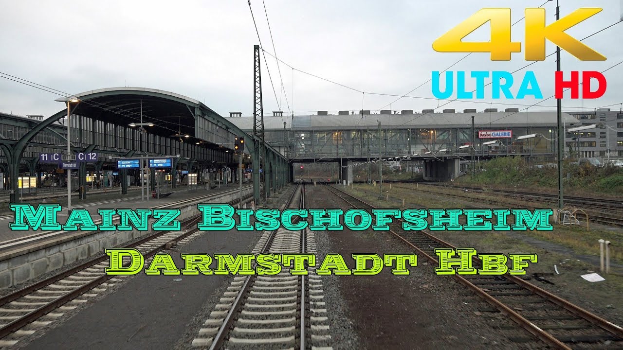 【4K】 Führerstandsmitfahrt  Mainz Bischofsheim  -  Darmstadt Hbf
