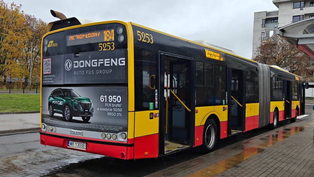 Linia 184 ( Trasa Zmieniona ) - Solaris Urbino 18 III #5253 ( MZA Warszawa )