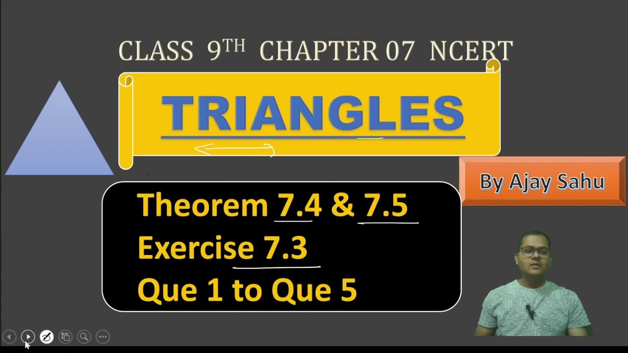 TRIANGLE CLASS 9TH MATHS || EXERCISE 7.3 CLASS 9TH  MATHS || SSS & RHS  CONGRUENCE RULE ||