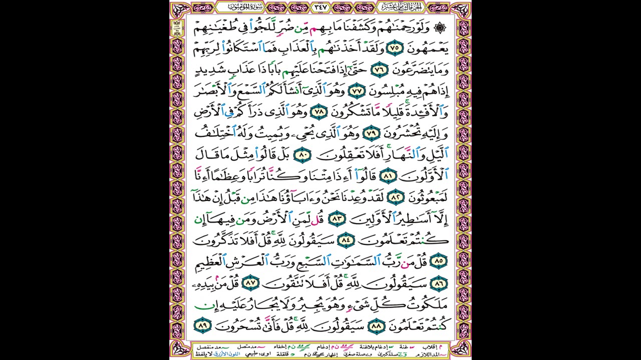 صفحة 347 من المصحف المعلم المرئي المسموع بصوت الشيخ محمود الحصري