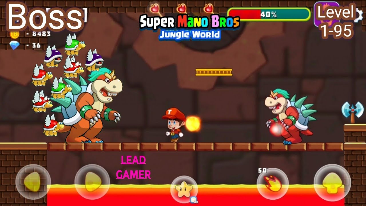 Super Mano Bros Jungle World Level 1-95  #gameplay #games #gaming