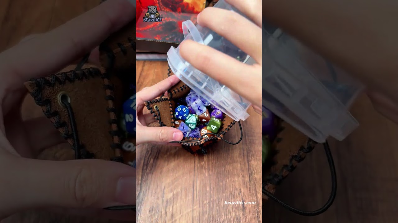 Multi-functional leather Bear Dice bag: a portable good for both decoration and storage #dice #dnd