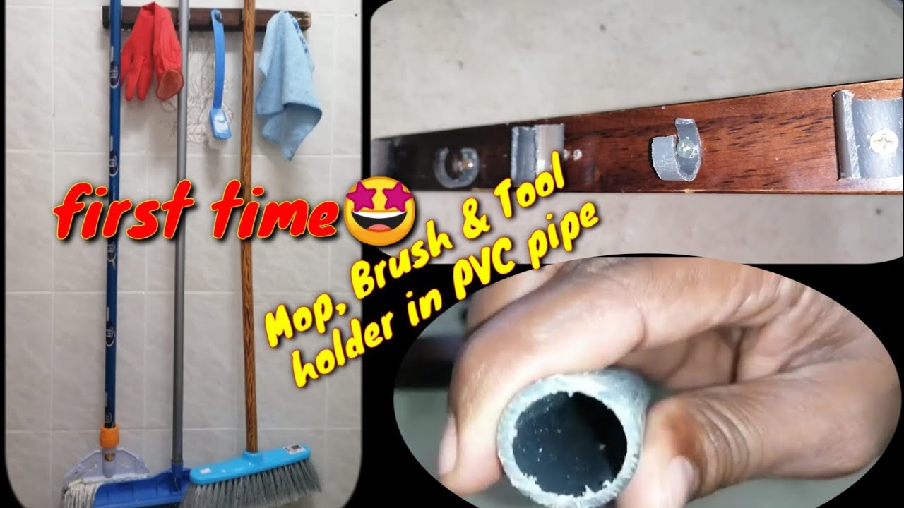 Broom and Mop Holder Using PVC Pipe 2020/Easy and Simple Method/Zayan's vlog