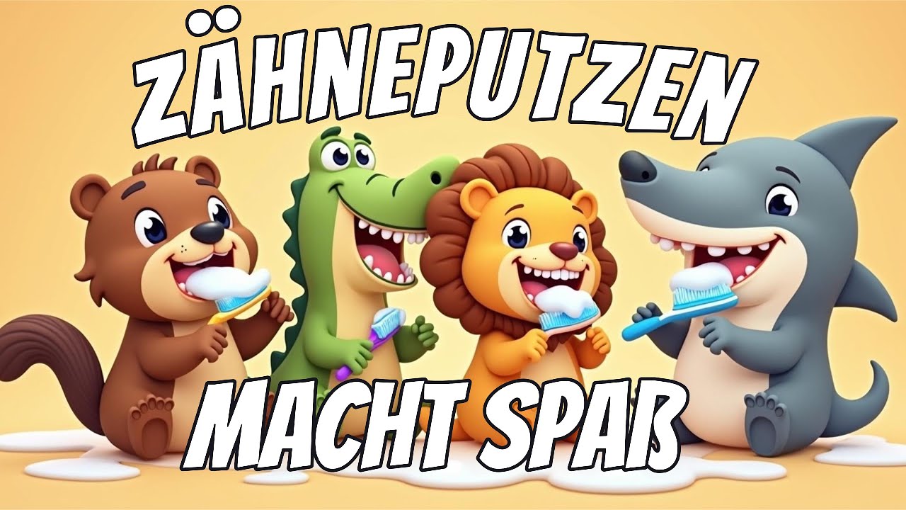 Zahnputzlied - Z&auml;hneputzen macht Spa&szlig; 🦷🪥 | Putze gemeinsam mit den Tieren 🦁🐊 | KidsKinderlieder