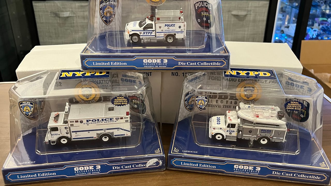 Code 3 NYPD Diecast 1/64 Scale Emergency Vehicles