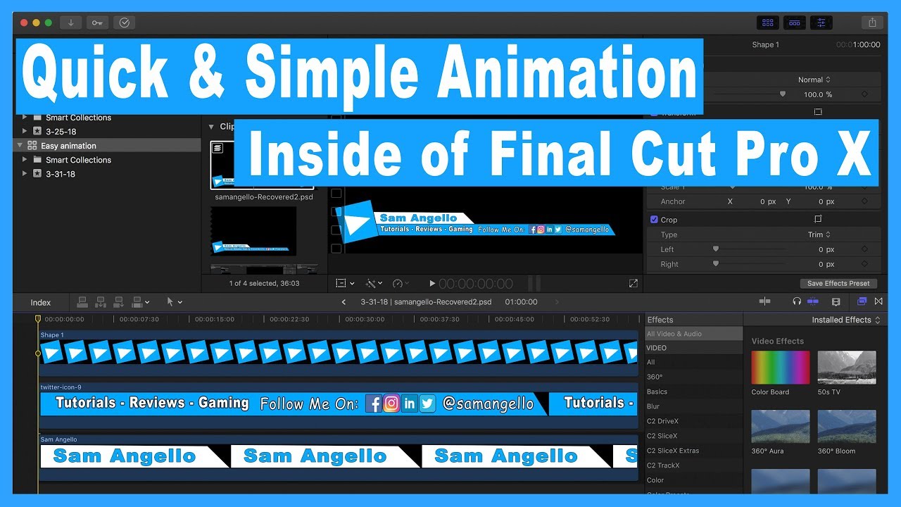 Easy Animated Lower Third - Final Cut Pro X  -Tutorial