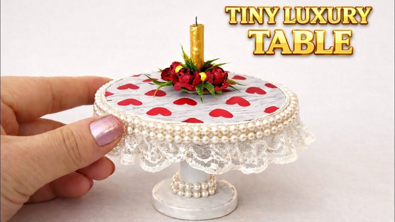 Romantic Miniature Valentine’s Table ✨ Tiny 1:12 Luxury DIY Setup