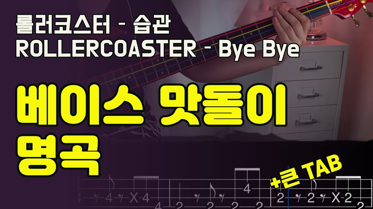 롤러코스터 – 습관 Bass Cover | 따라치기 좋은 베이스 | Large TAB