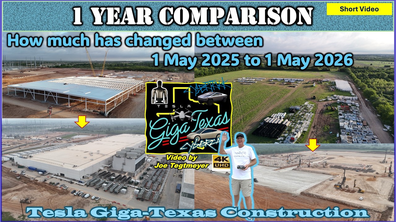 Giga Texas 1 Year Look back video, May 2025 to 2026 in 4K!