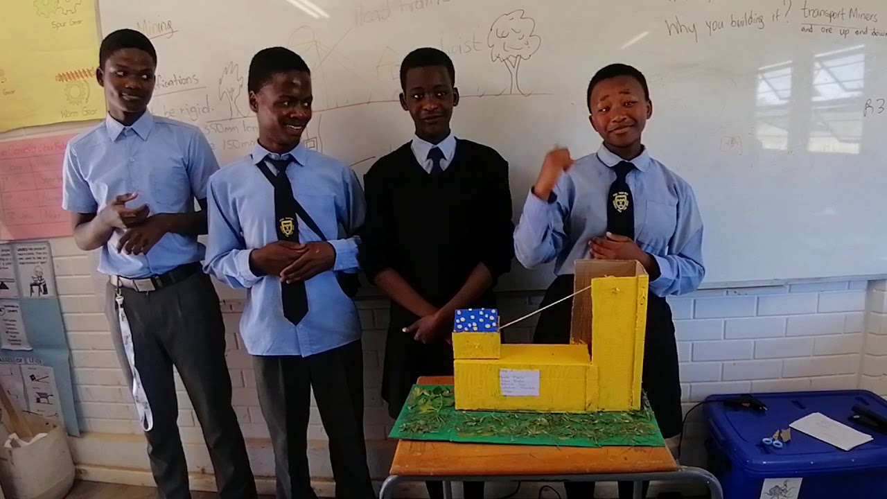 KwaThintwa School Grade 8- bulding Mining  Head Frame Model easily