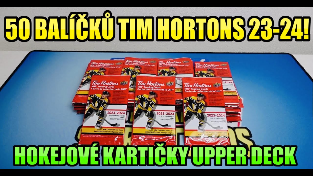2023-24 UPPER DECK TIM HORTONS! Rozbalovačka 50 balíčků! 🔥 Hokej karty NHL! Unboxing!