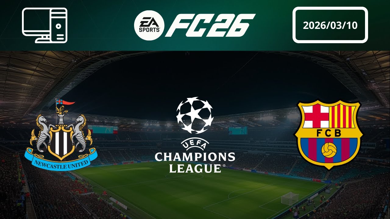 [4K] Newcastle United vs FC Barcelona - Prediction - 2025-26 UEFA Champions League - EA FC 26