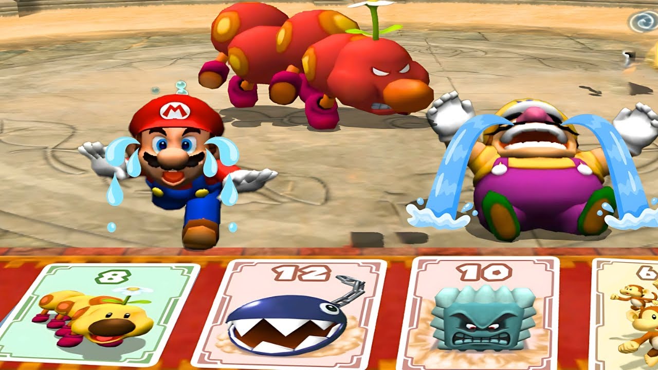 マリオパーティ8：マリオ vs ワリオ vs カロン vs ハンマーブロス 怒ったハナチャンに大パニック！誰が逃げ切る？（ミニゲームバトル）