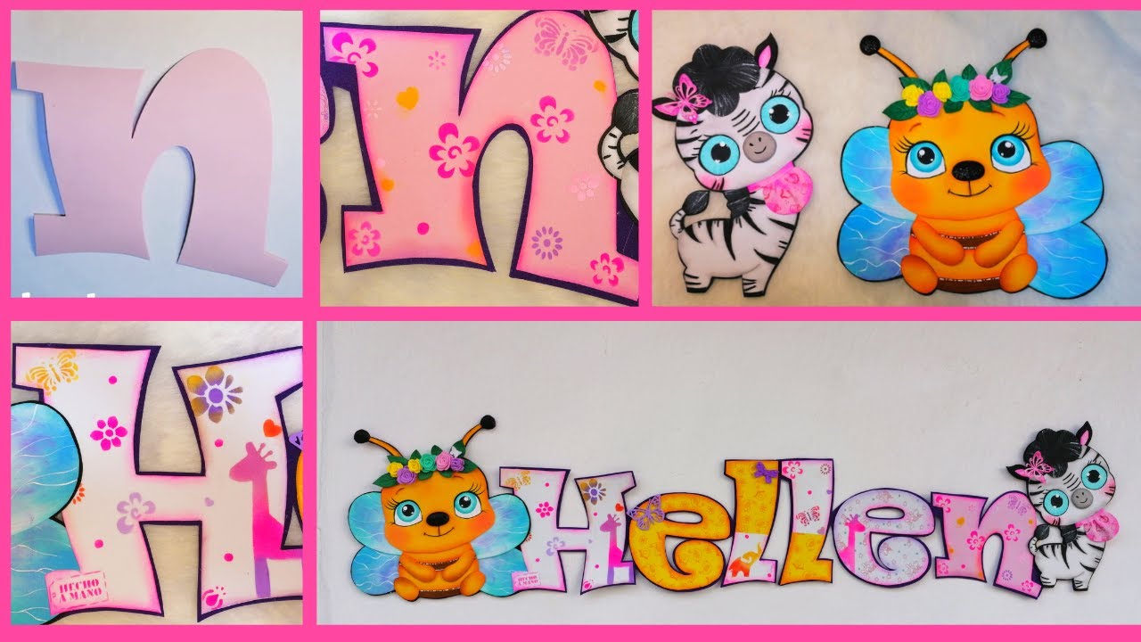 COMO HACER UN NOMBRE DE BEBE. Letras de foami