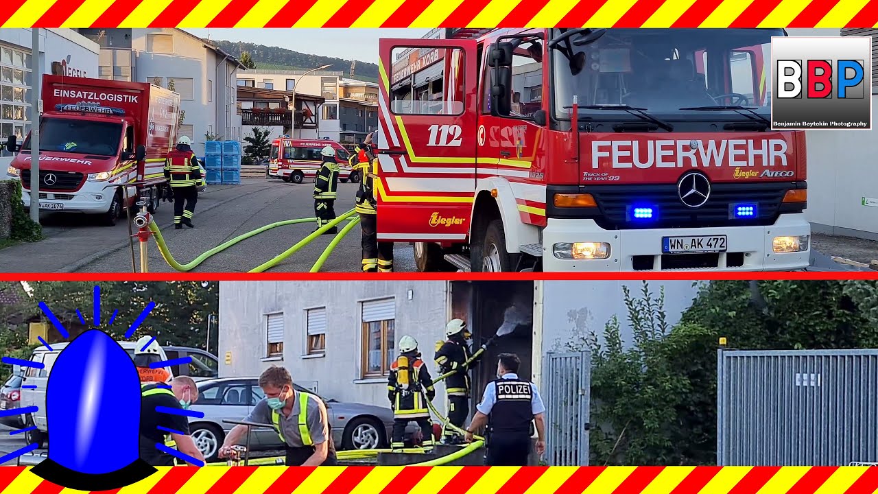 🔥 Autobrand in Gebäude / Car Fire 🔥, Korb, Germany, 25.08.2021.