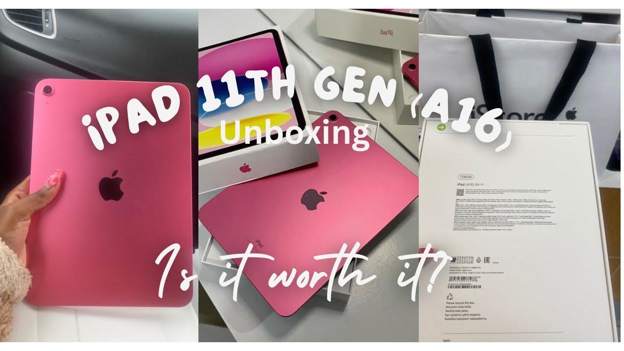 Pink iPad 11th gen A16 (WiFi, 128gb) unboxing in 2025 + accessories 