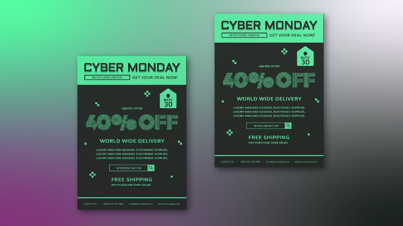 Free Flyer Design Tutorial Make Cyber Monday Discount Flyer Using VP InfoART
