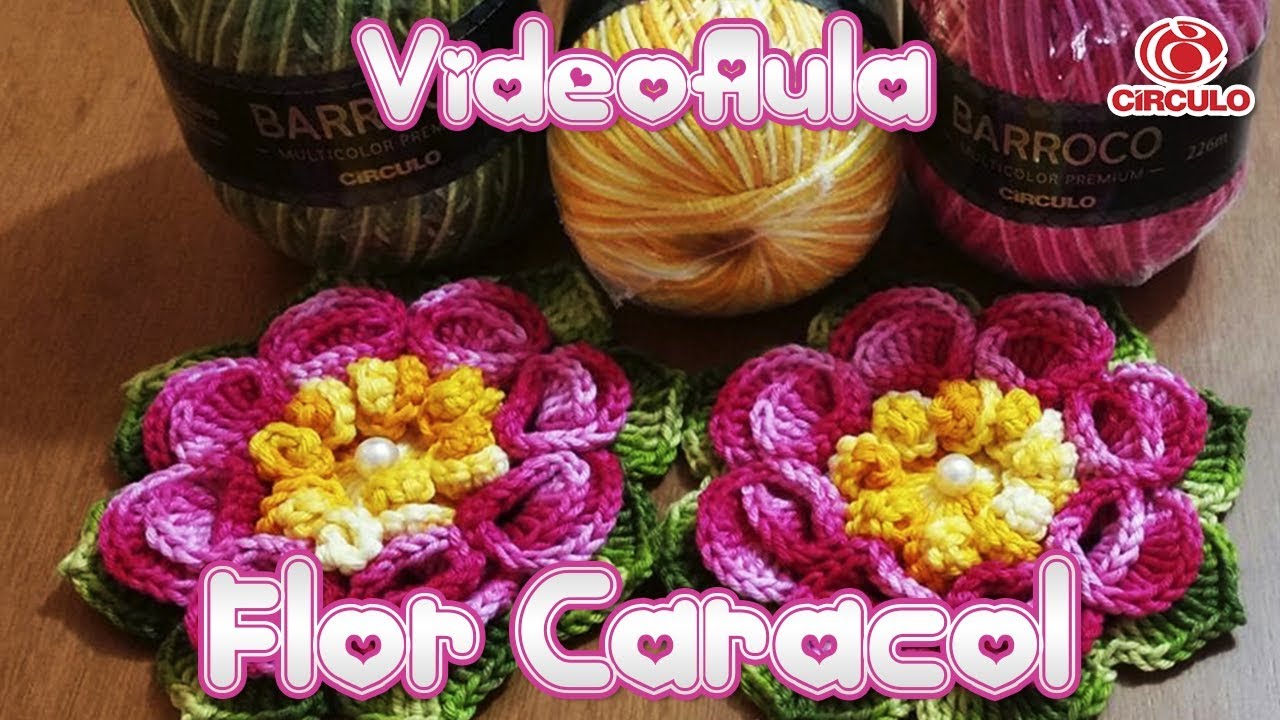 Flor Caracol em crochê