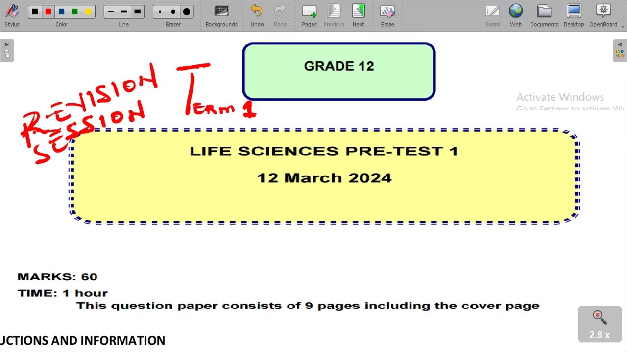 Life Sciences Grade 12 Term1 :  March Exam Past Paper.