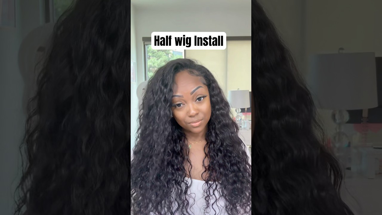 Easy Half wig install 💕 Water wave drawstring wig from Unice Amazon store  