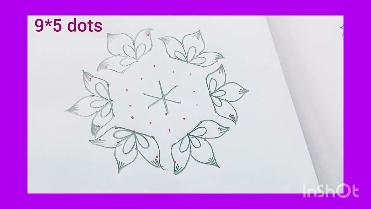 9*5 dots simple muggulu 🌺🌺🌺🌺