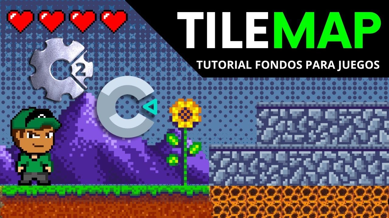 Como colocar FONDOS TILEABLES 👉 TILEMAP ( Construct 2 y 3 )