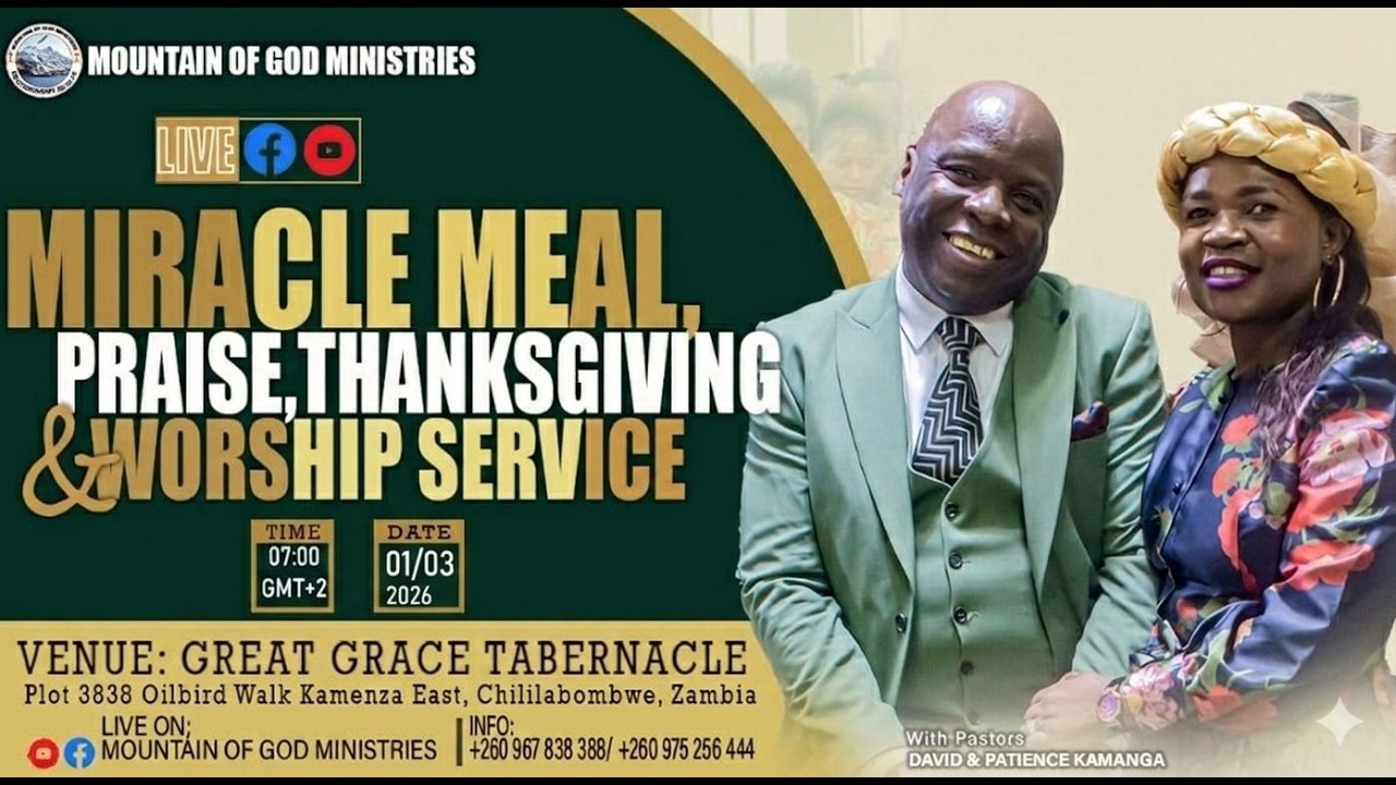 YOU ARE WELCOME TO  THE LIVE BROADCAST OF TODAY'S MIRACLE MEAL,PRAISE,THANKSGIVING & WORSHIP SERVICE