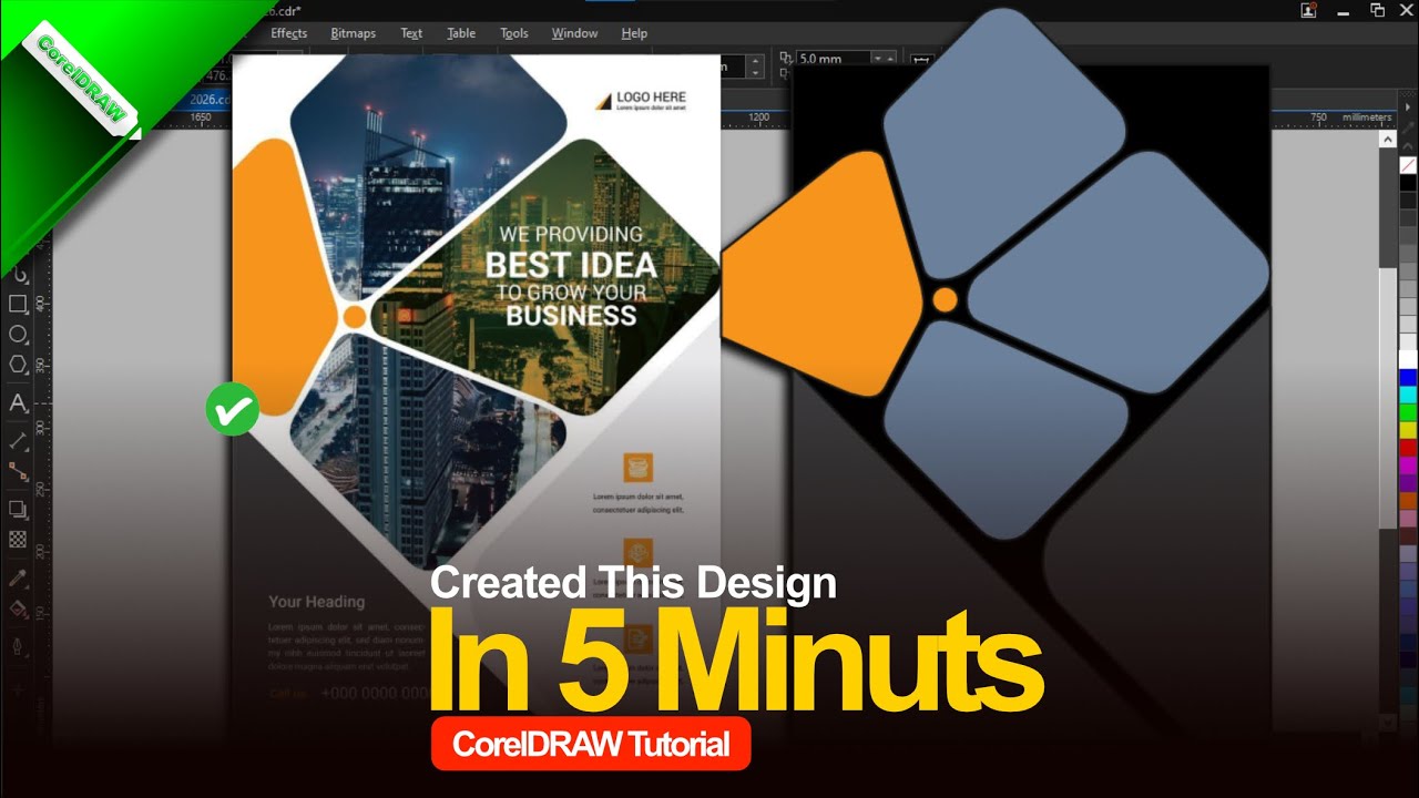 Create This Design in JUST 5 Min! ⏱️ | CorelDRAW