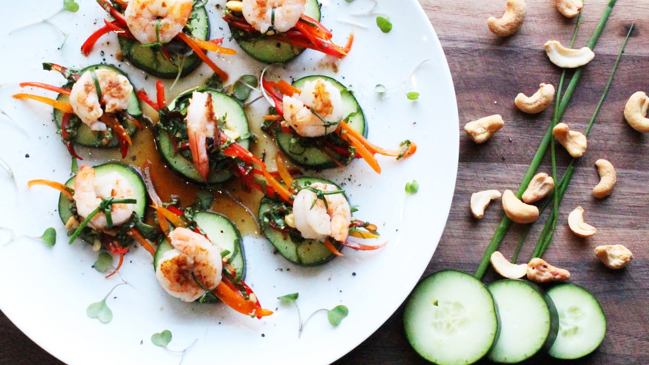 Asian Shrimp and Cucumber Appetizer