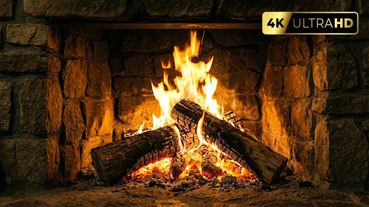 Fireplace Crackling Sounds ASMR for Sleep & Relaxation | 3 Hours (4K UHD) | No Music