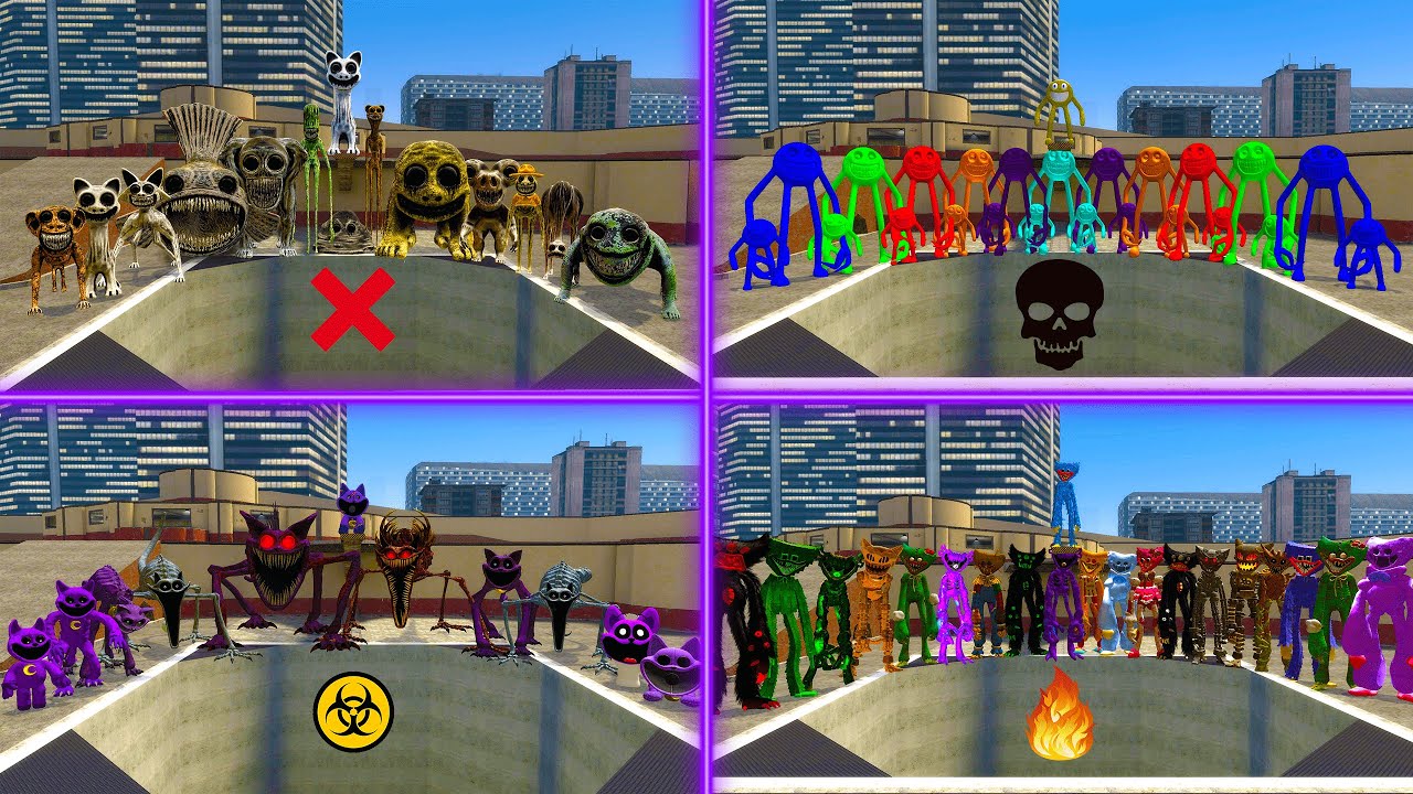 NEW BIG HOLE VS ALL ZOONOMALY/CATNAP/Roblox Smiley /HUGGY WUGGY VS SPARTAN KICK In Garry's Mod!