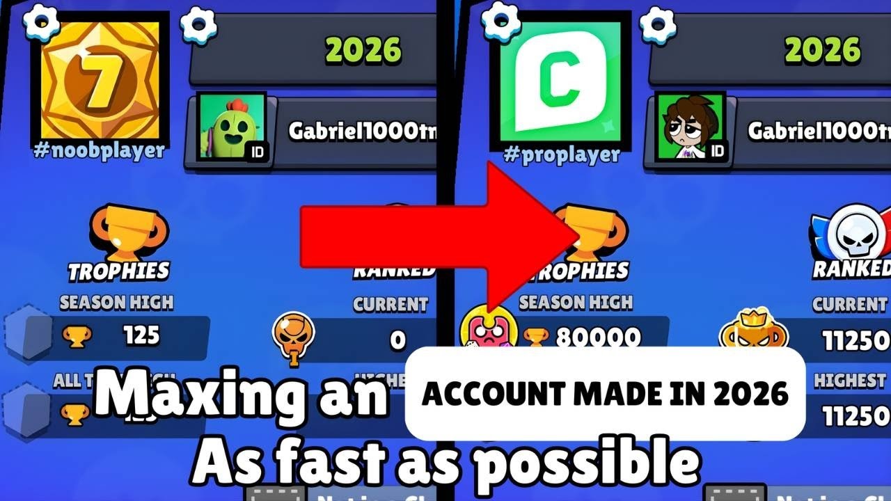 Maxing out a Brawl Stars account MADE IN 2026 As Fast As Possible Pt. 1 🏆