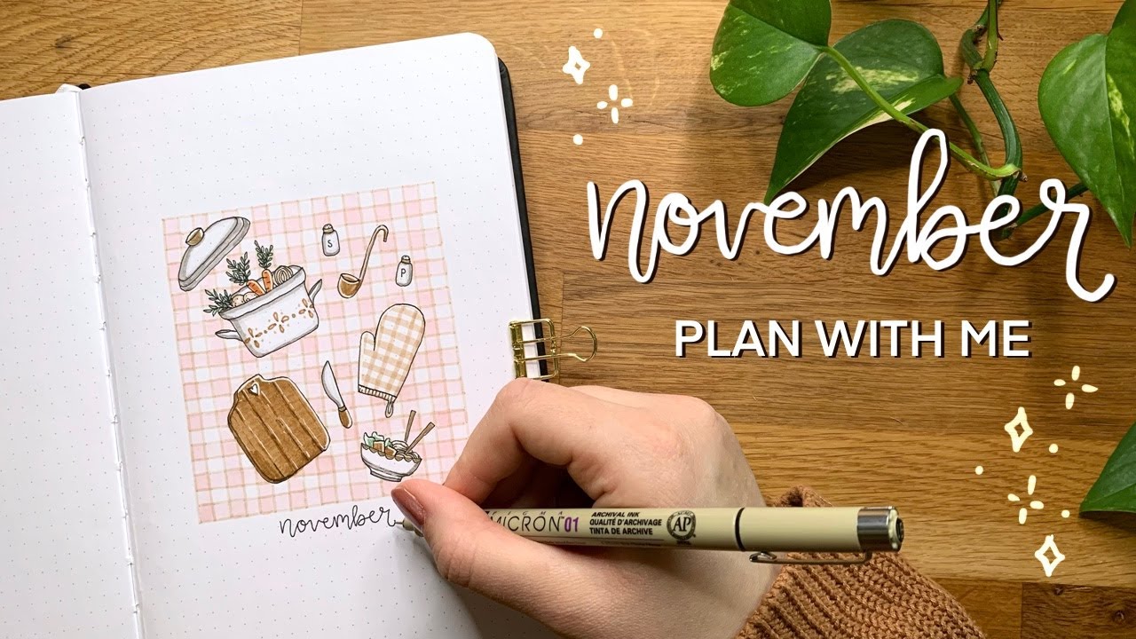 Plan With Me | November 2021 Bullet Journal Setup | Cozy Cooking Bujo Theme