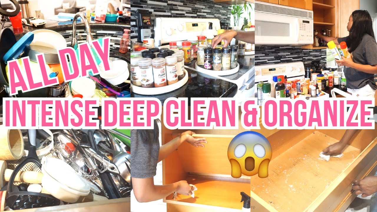 ALL DAY CLEAN & ORGANIZE WITH ME / INTENSE DEEP CLEAN / EXTREME CLEANING MOTIVATION / DECLUTTER